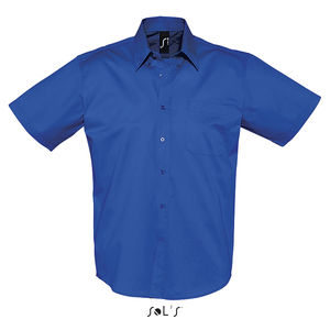 Chemise publicitaire homme manches courtes | Brooklyn Bleu royal