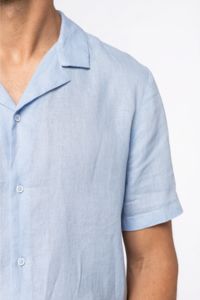 Chemise personnalisable à col bowling en lin homme 5