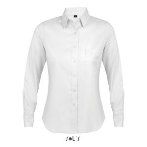 Chemise personnalisée femme manches longues | Business Women Blanc