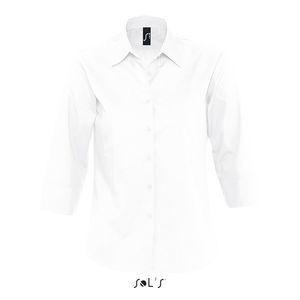 Chemise personnalisée femme popeline manches 3/4 | Eternity Blanc