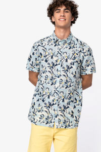 Chemise personnalisé écologique imprimé végétal homme 