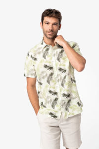 Chemise personnalisé écologique imprimé végétal homme  2