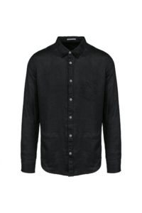 Chemise délavée coton twill femme publicitaire Black