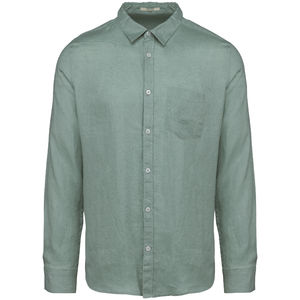 Chemise délavée coton twill femme publicitaire Jade green