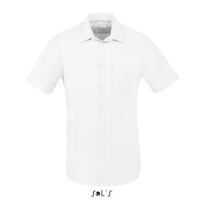 Chemise personnalisée popeline manches courtes | Bristol Fit Blanc