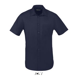 Chemise personnalisée popeline manches courtes | Bristol Fit Bleu foncé