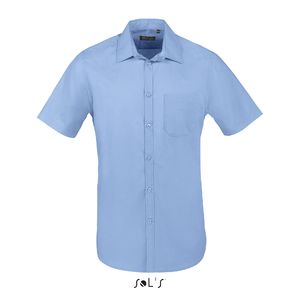 Chemise personnalisée popeline manches courtes | Bristol Fit Bleu moyen