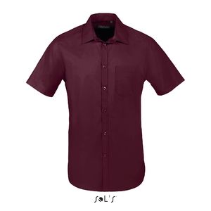 Chemise personnalisée popeline manches courtes | Bristol Fit Bordeaux moyen