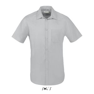 Chemise personnalisée popeline manches courtes | Bristol Fit Gris perle