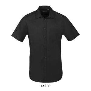Chemise personnalisée popeline manches courtes | Bristol Fit Noir
