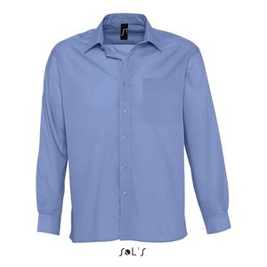 Chemise publicitaire homme popeline manches longues | Baltimore Bleu moyen