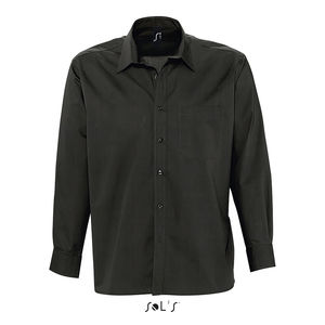 Chemise personnalisée homme popeline manches longues | Bradford Noir