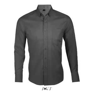 Chemise publicitaire homme manches longues | Business Men Gris titanium