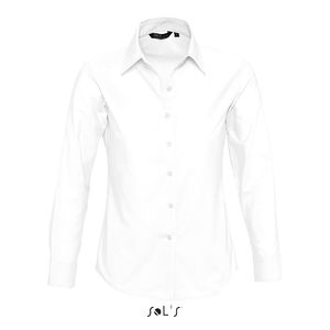 Chemise publicitaire femme oxford manches longues | Embassy Blanc