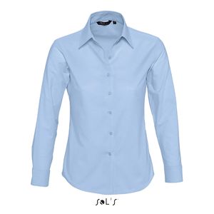 Chemise publicitaire femme oxford manches longues | Embassy Ciel