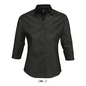 Chemise publicitaire femme stretch manches 3/4 | Effect Noir