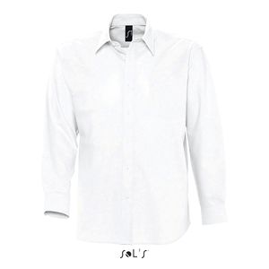 Chemise personnalisée homme oxford manches longues | Boston Blanc