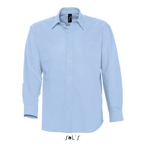 Chemise personnalisée homme oxford manches longues | Boston Ciel