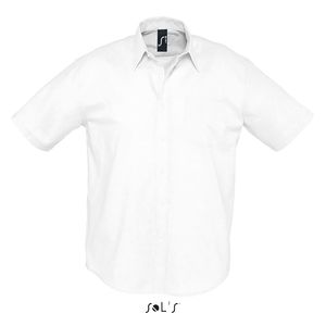 Chemise personnalisée homme oxford manches courtes | Brisbane Blanc