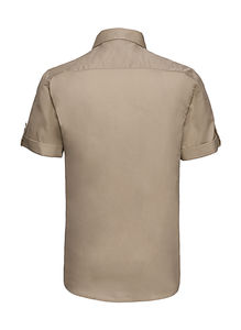 Chemise homme manches courtes twill roll-up publicitaire | Hale Boggs  Khaki