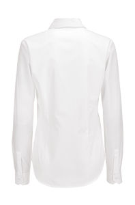 Chemisier personnalisé femme manches longues cintré popeline | Smart LSL women Poplin White