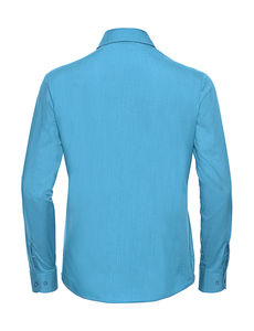 Chemise femme popeline polycoton manches longues publicitaire | Cooney Turquoise