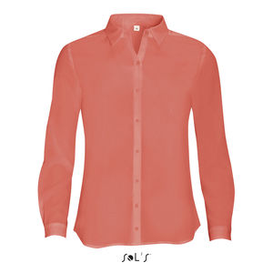 Chemise publicitaire femme crêpe manches longues | Betty Corail