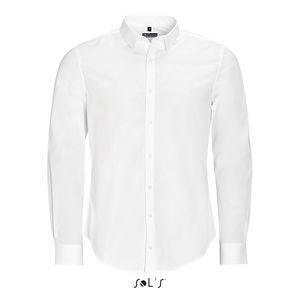 Chemise personnalisée homme stretch manches longues | Blake Men Blanc