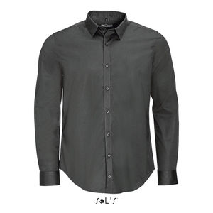 Chemise personnalisée homme stretch manches longues | Blake Men Gris titanium