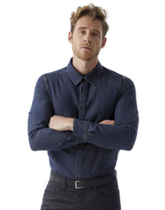 Chemise homme dnm vision publicitaire | DNM Vision men Denim  LS Deep Blue Denim