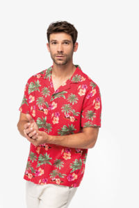 Chemise publicitaire écoresponsable imprimé hawaïen homme  2