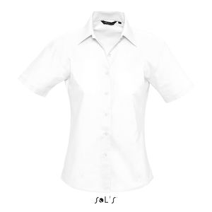 Chemise publicitaire femme oxford manches courtes | Elite Blanc