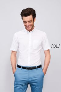 Chemise publicitaire homme oxford manches courtes | Brisbane Fit