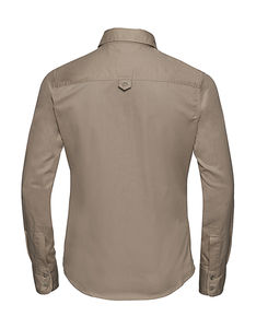 Chemise femme manches longues twill publicitaire | Charon Khaki