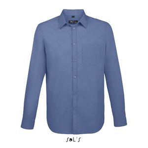 Chemise publicitaire popeline manches longues | Baltimore Fit Bleu moyen