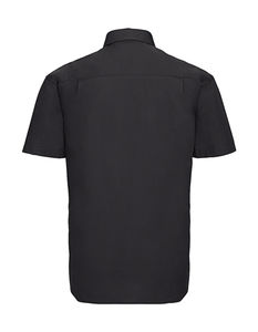 Chemise homme popeline pur coton manches courtes publicitaire | Nehru  Black