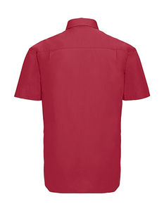Chemise homme popeline pur coton manches courtes publicitaire | Nehru  Classic Red