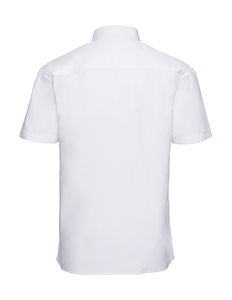 Chemise homme popeline pur coton manches courtes publicitaire | Nehru  White
