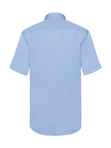 Chemise publicitaire homme manches courtes popeline | Poplin Shirt Short Sleeve Mid Blue