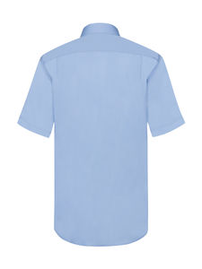 Chemise publicitaire homme manches courtes popeline | Poplin Shirt Short Sleeve Mid Blue
