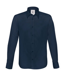 Chemise publicitaire homme manches longues | London Stretch  LS Navy