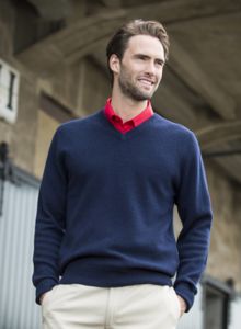 Chemises avec logo PULL COL V LAMBSWOOL HY730