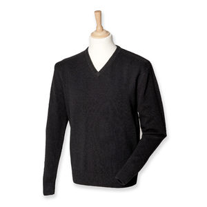 Chemises avec logo PULL COL V LAMBSWOOL HY730 Black