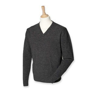 Chemises avec logo PULL COL V LAMBSWOOL HY730 Charcoal