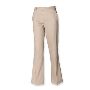 Pantalon personnalisable LADIES FLAT FRONT CHINO TROUSERS HY602 Stone