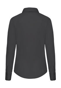 Chemisier publicitaire femme manches longues popeline | Ladies Poplin Shirt LS Black