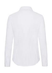 Chemisier publicitaire femme manches longues popeline | Ladies Poplin Shirt LS White