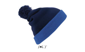 Bonnet publicitaire à pompon unisexe | Breeze French marine