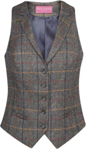 Gilet femme personnalisable | Nashville Grey brown check