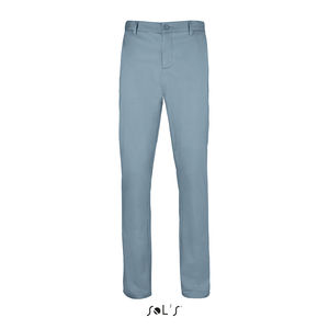 Pantalon stretch personnalisé en satin homme | Jared Men Bleu foncé crémeux